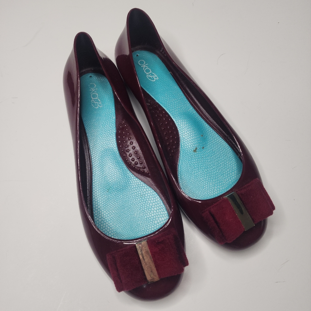 Women’s Oka B. Jelly flats Maroon Bow 7